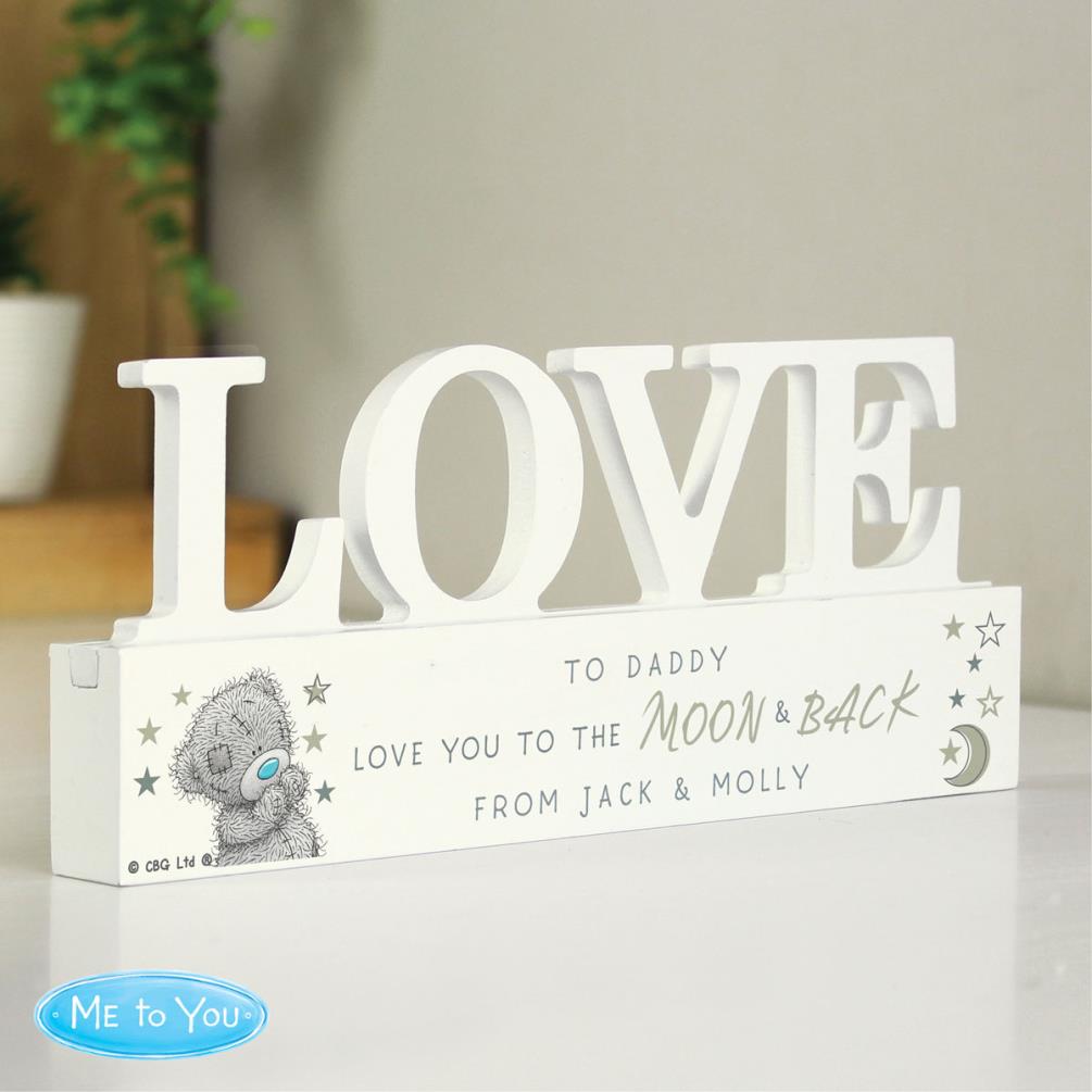 Personalised Me to You Moon & Back Wooden Love Ornament Extra Image 3